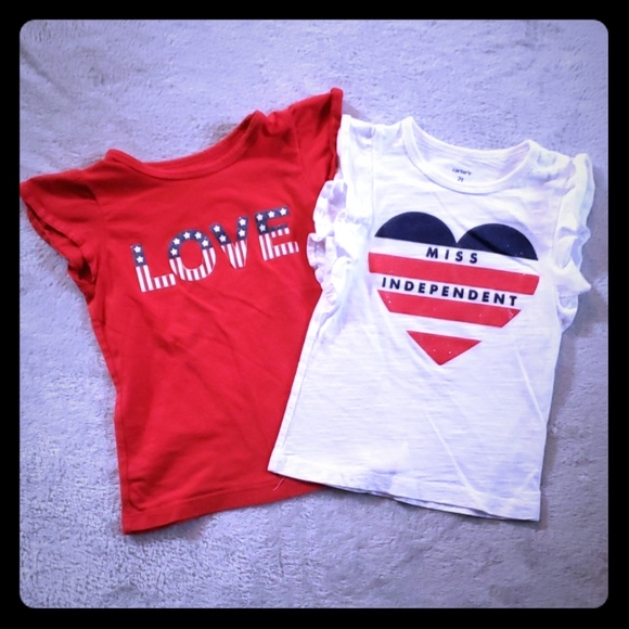 girls red white and blue shirt